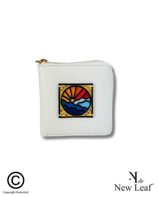 Landscape White Lippan Art Mini Wallet