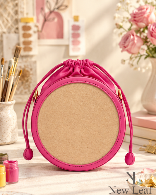 New Leaf Pink Circle Potli Sling – Plain Handcrafted Bag