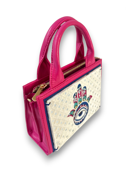 Hamsa Handcrafted Lippan Art Handbag /Sling
