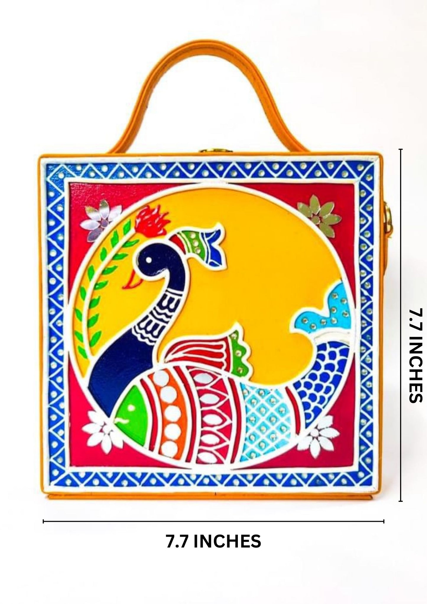 Peacock Lippan Art Handcrafted Box Bag