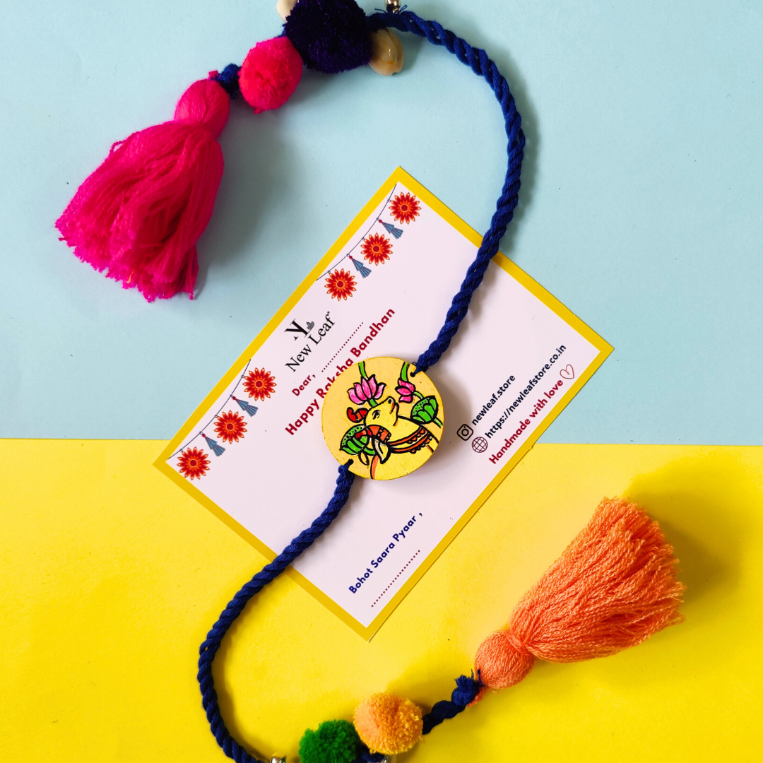 Cow Handpainted Lumba Rakhi