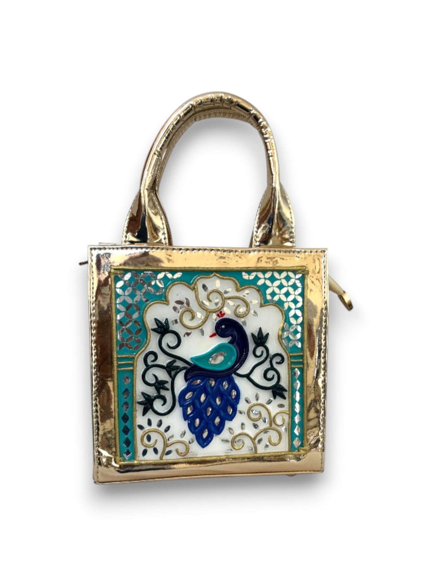 Peacock Handcrafted Lippan Art Handbag / Sling