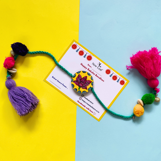Lotus Handpainted Lumba Rakhi