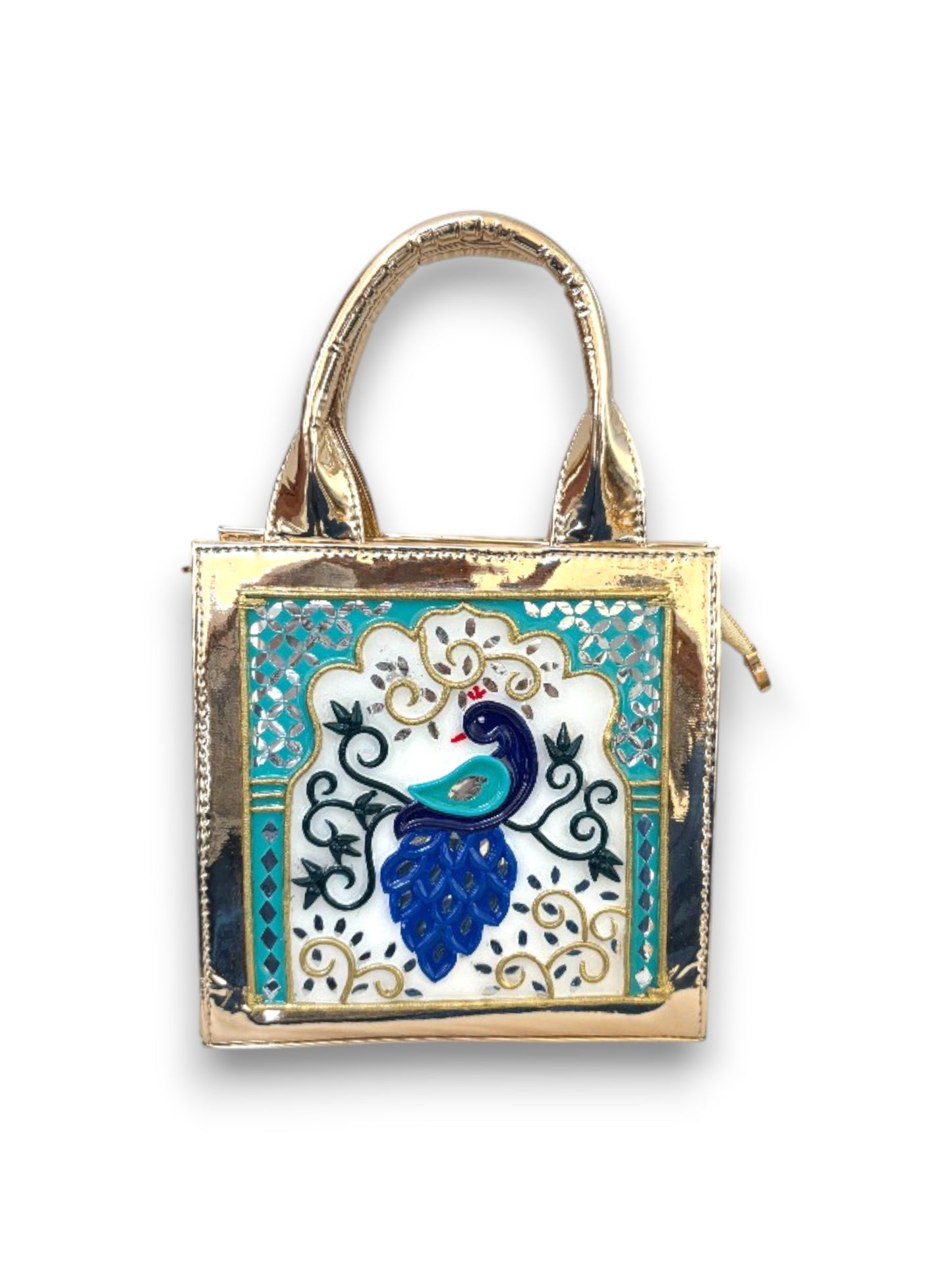 Peacock Handcrafted Lippan Art Handbag / Sling