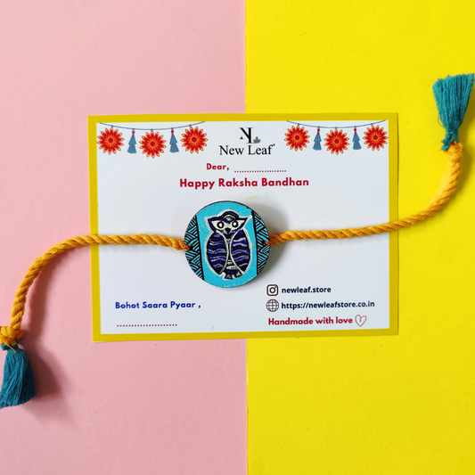 Owl Hand painted Rakhi
