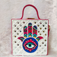 Mini Hamsa Lippan Art Handcrafted Square Box Bag