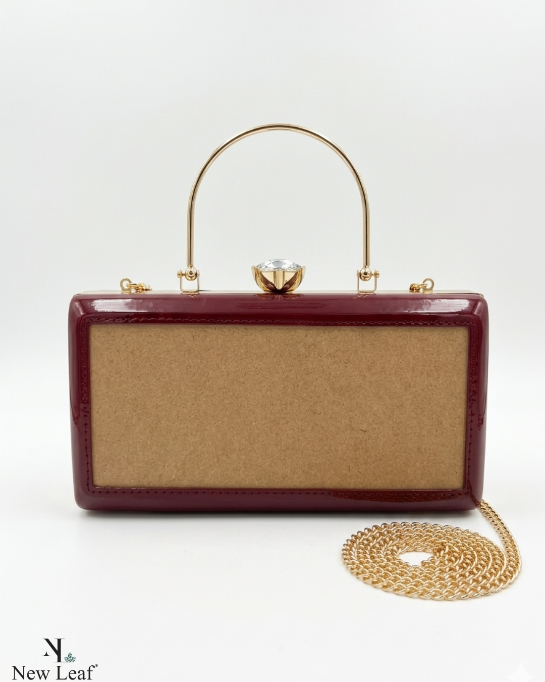Maroon Rectangle Clutch Sling – Plain Handcrafted Bag