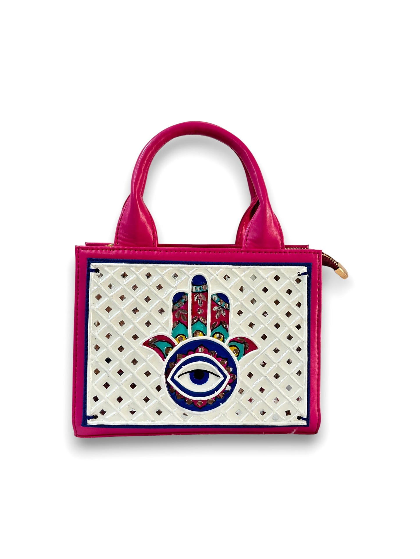 Hamsa Handcrafted Lippan Art Handbag /Sling