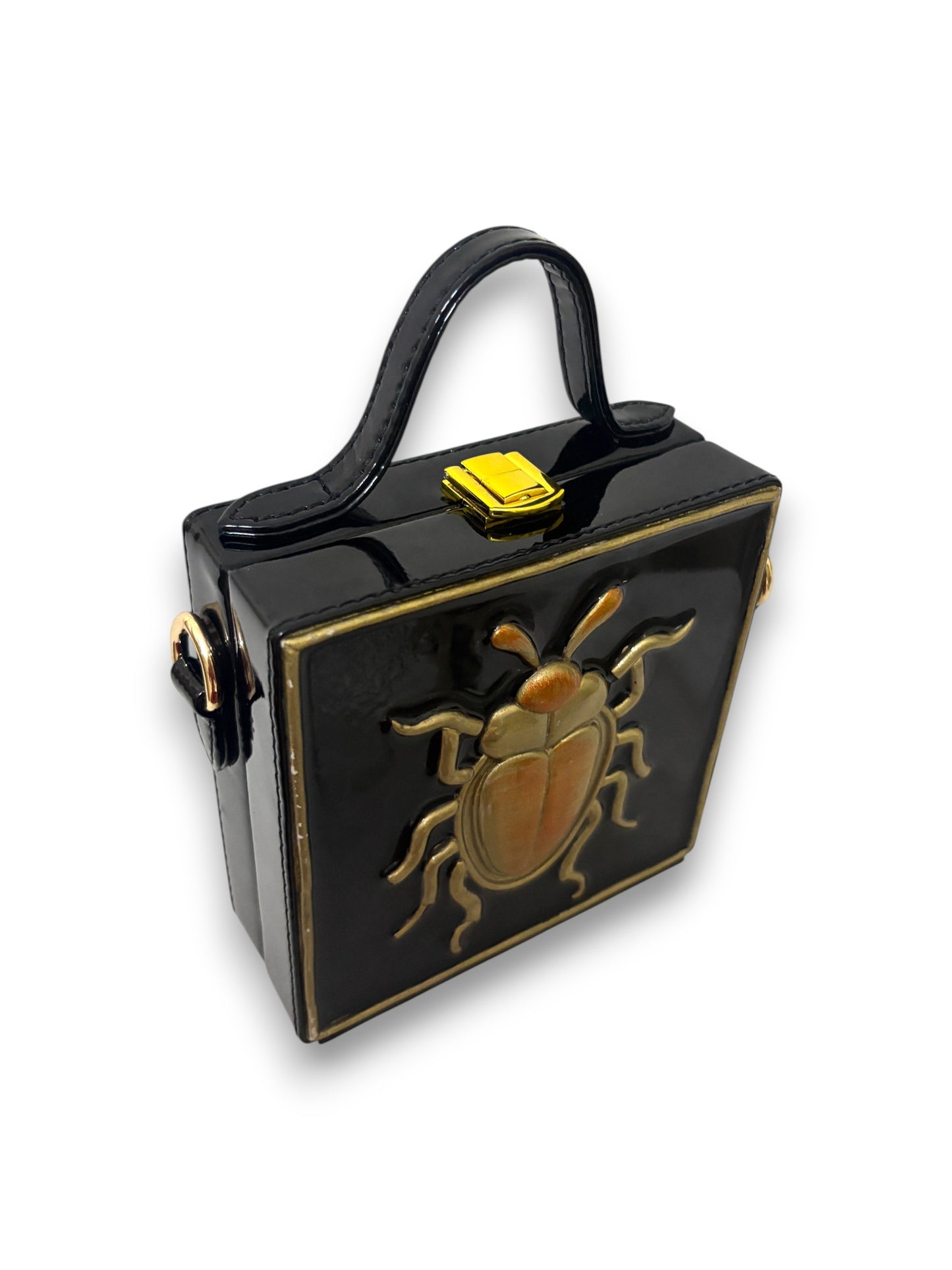 Mini Bettle Lippan Art Handcrafted Square Box Bag