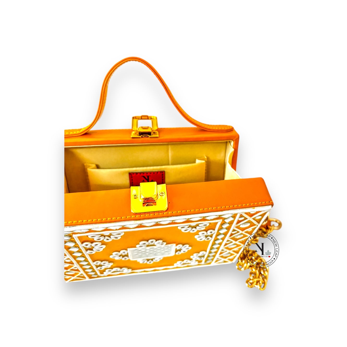 Sunflower Lippan Art Handcrafted Box Bag