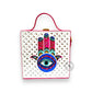 Hamsa Square Lippan Art Handcrafted Box Bag