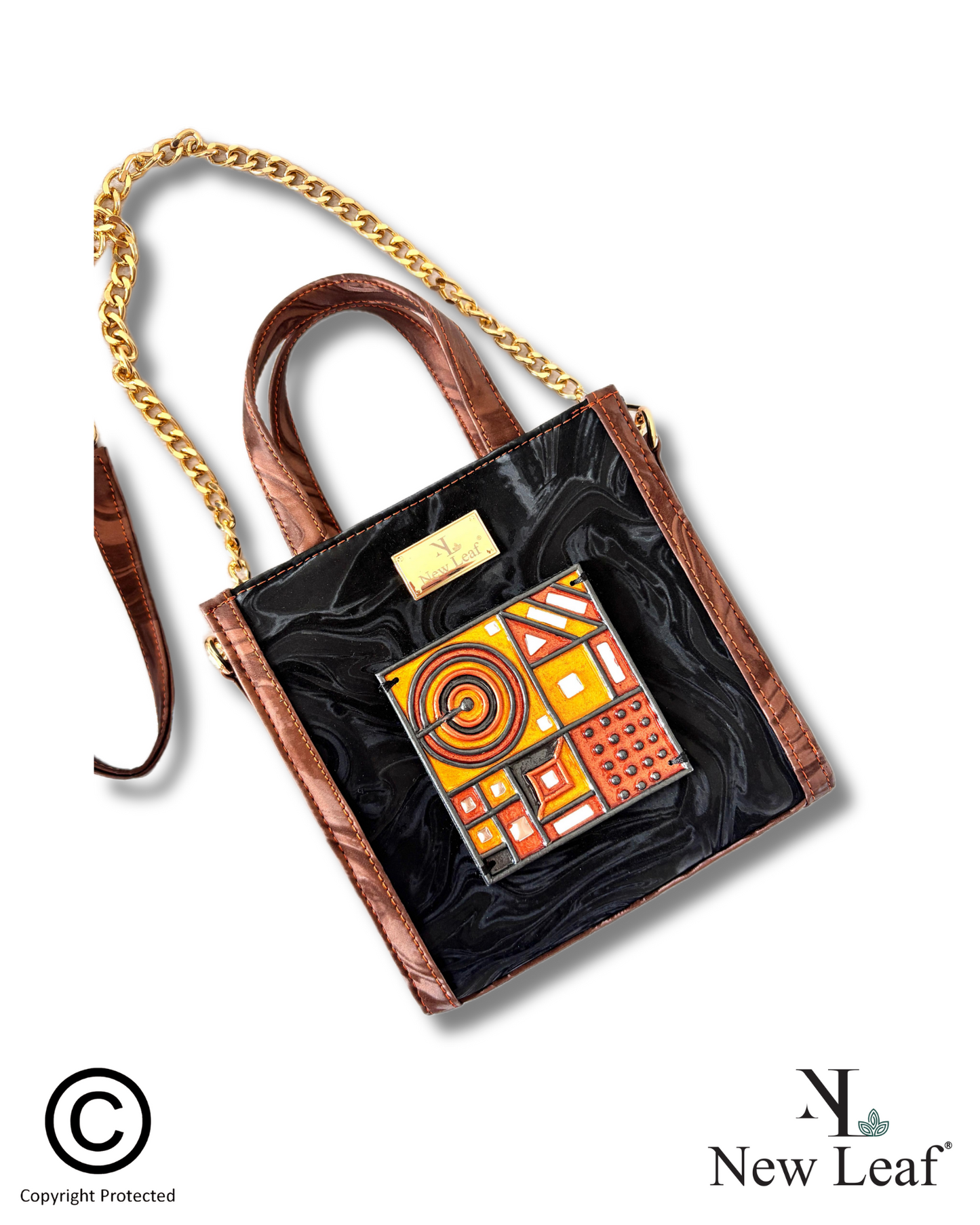 Black Charm Lippan Art  Mini Handbag/Sling