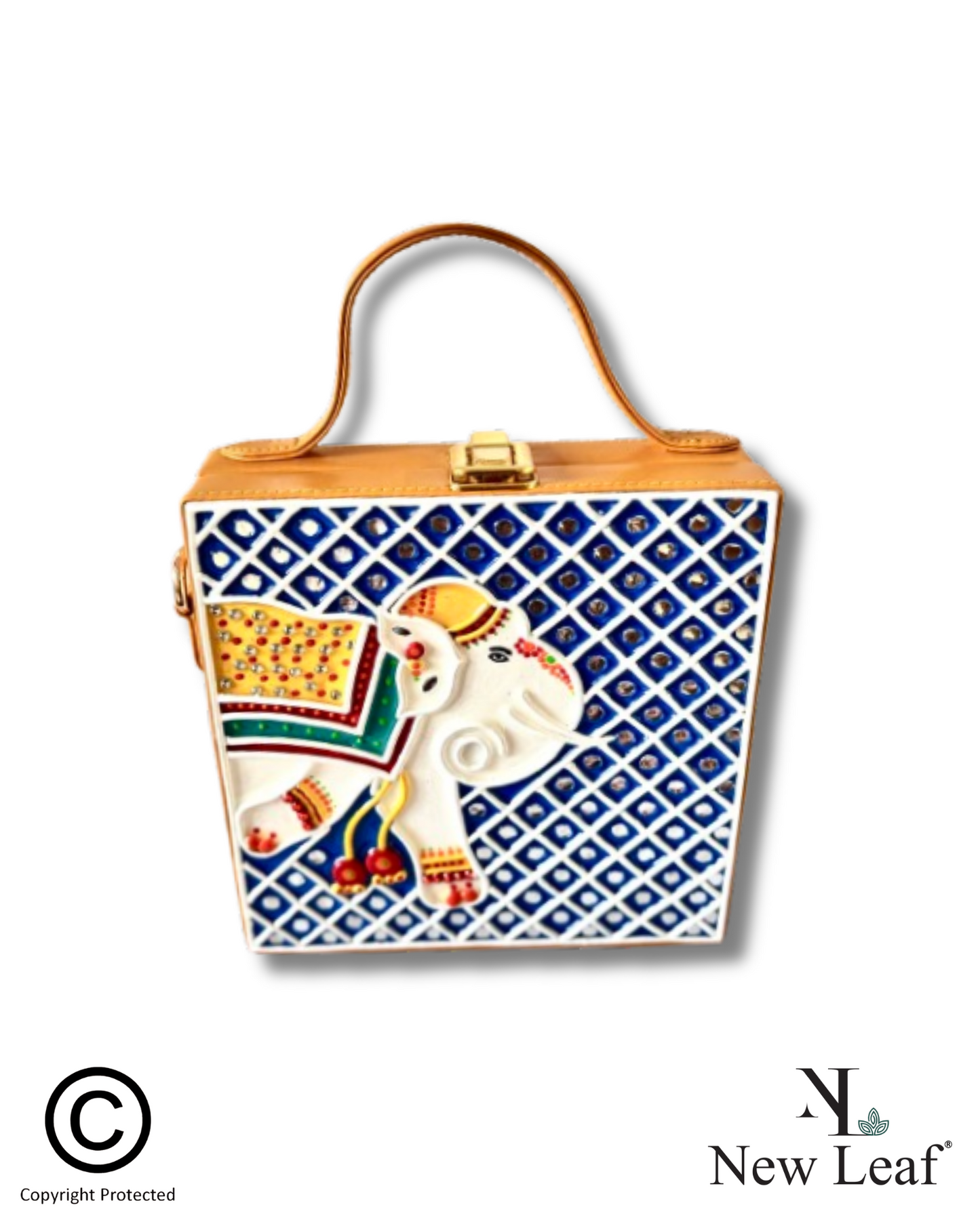 Elephant Lippan Art Box Sling Bag