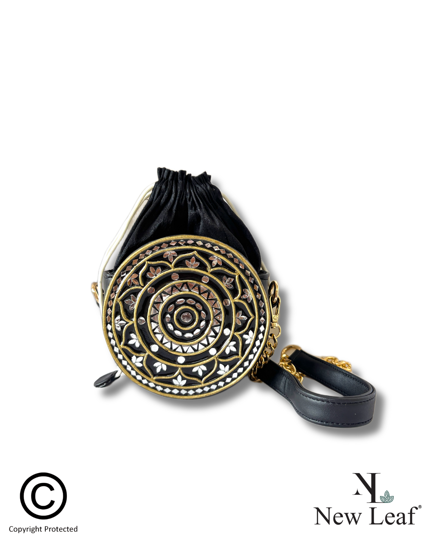 Mini Circle Glamour Lippan Art Potli Sling Bag