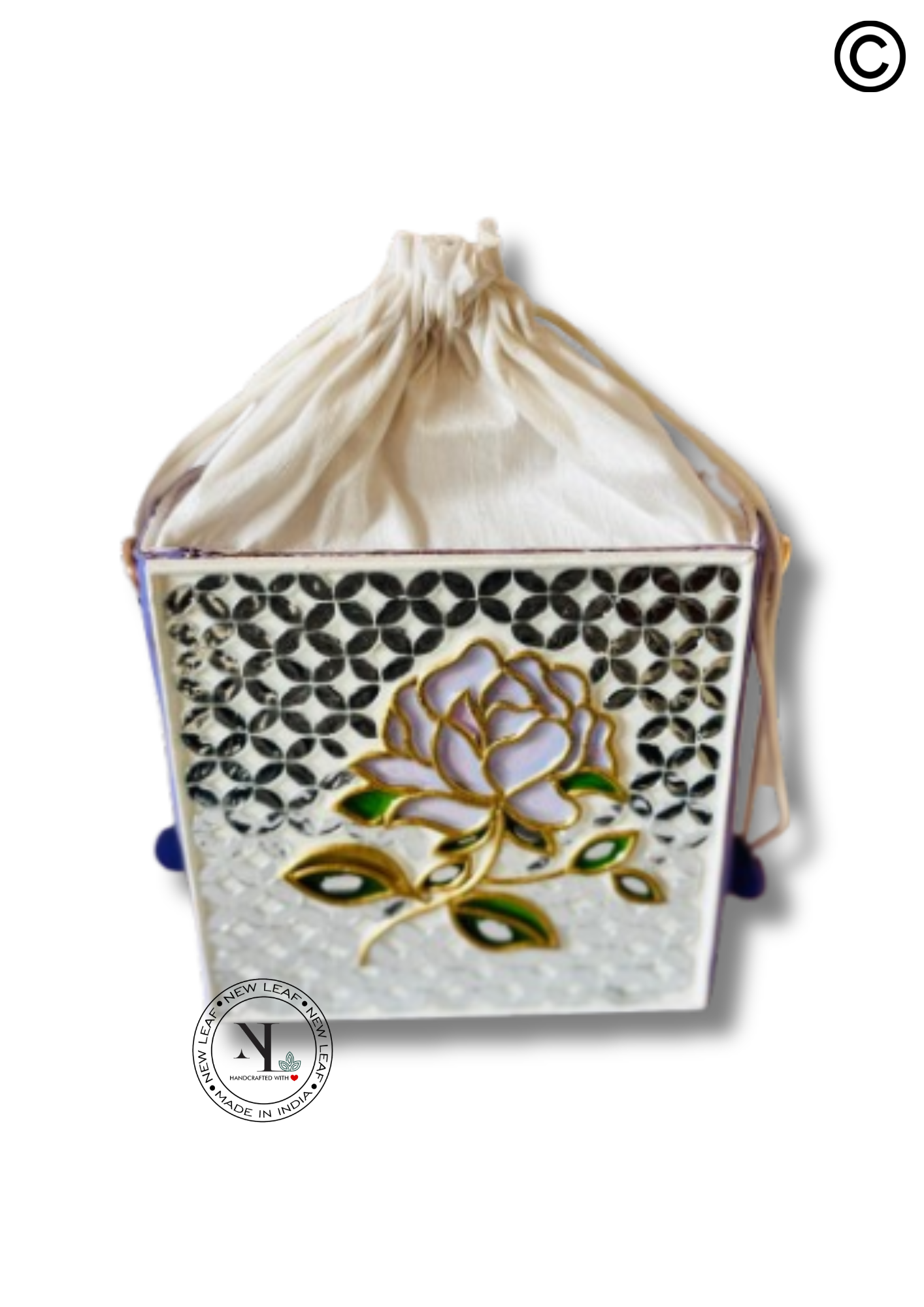 Lilac Rosee Lippan Art Medium Potli Handcrafted Sling Bag