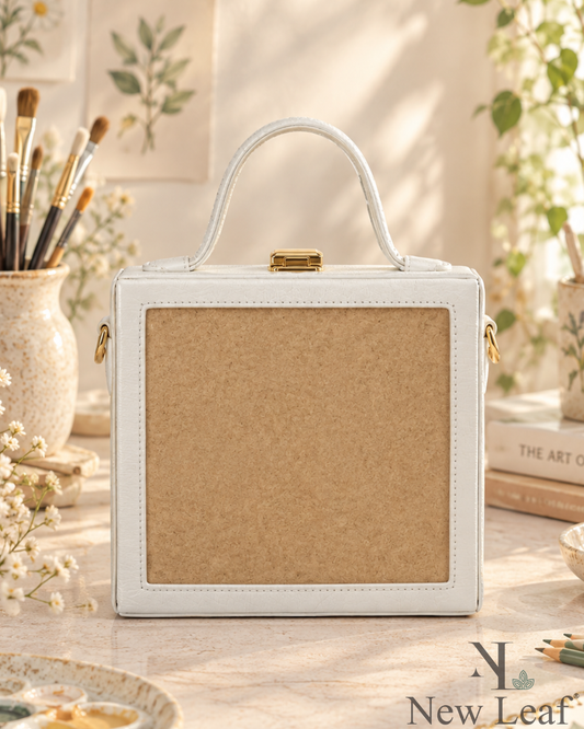 New Leaf White Square Box Bag Sling – Plain Handcrafted Bag