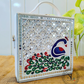 Peacock Lippan Art Handcrafted Square Box Bag