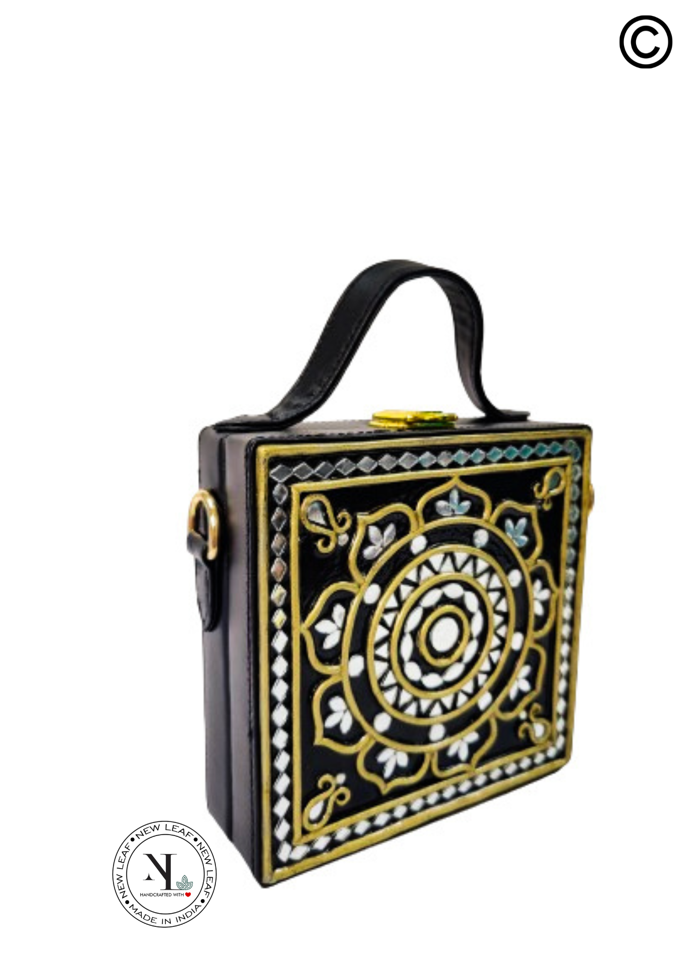 Mini Glamour Lippan Art Black Handcrafted Box Bag