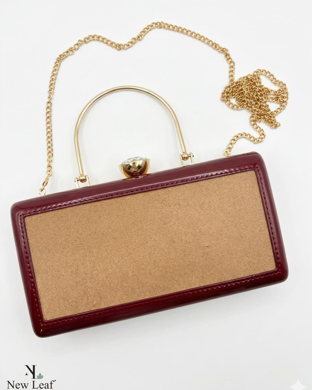 Maroon Rectangle Clutch Sling – Plain Handcrafted Bag