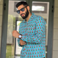 Blue Floral Motif Unisex Full Sleeves Shirt