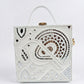 Classic White  Lippan Art Handcrafted Box Bag