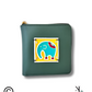 Elephant Green Lippan Art Mini Wallet
