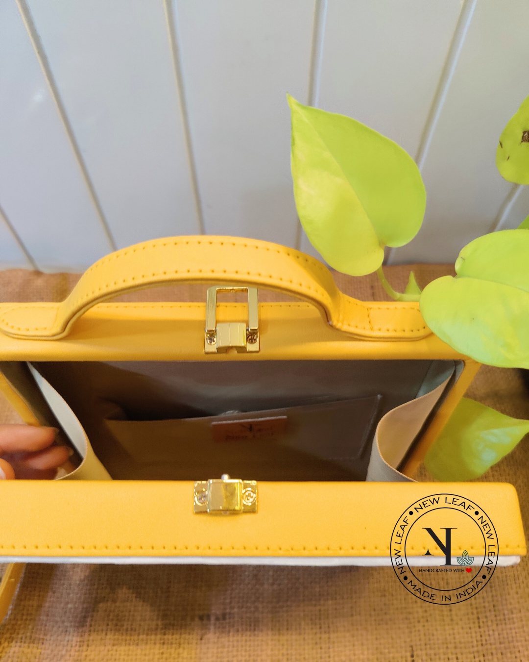 Floral Lippan Art Handcrafted Square Box Bag