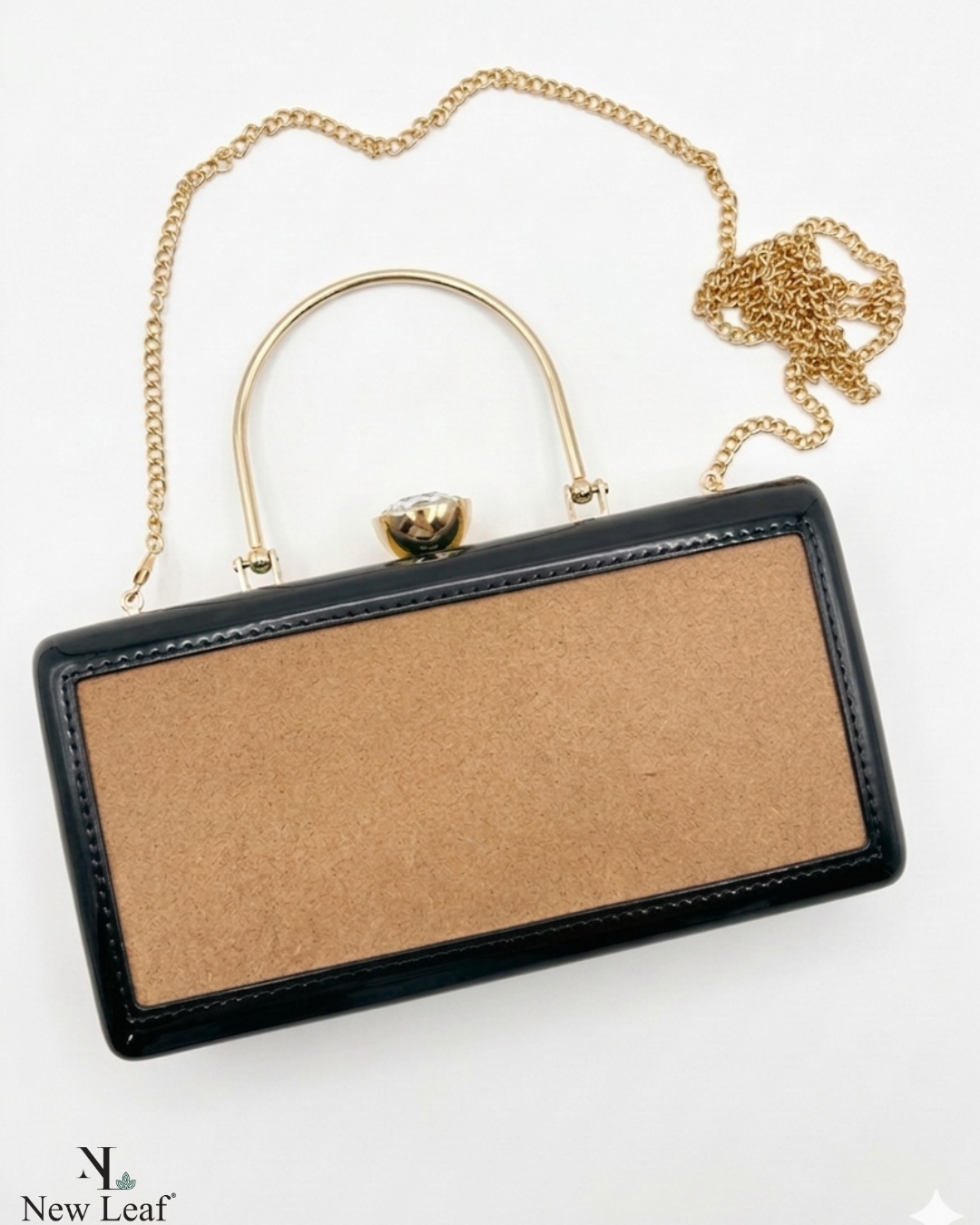 Black Rectangle Clutch Sling – Plain Handcrafted Bag