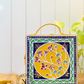 Floral Lippan Art Handcrafted Square Box Bag