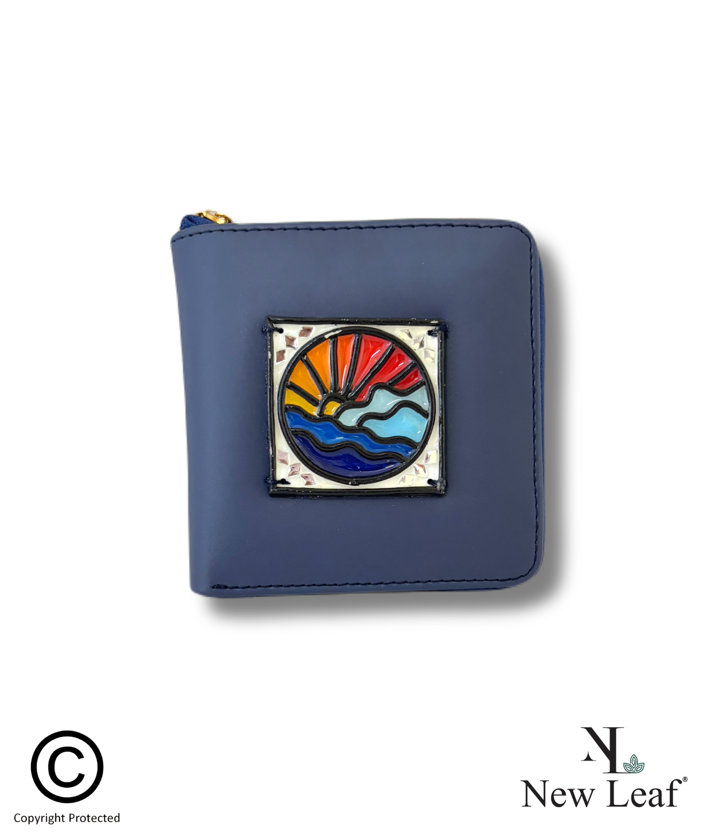 Sunset Blue Lippan Art Mini Wallet