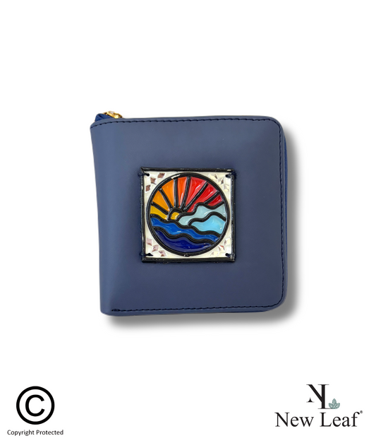 Sunset Blue Lippan Art Mini Wallet