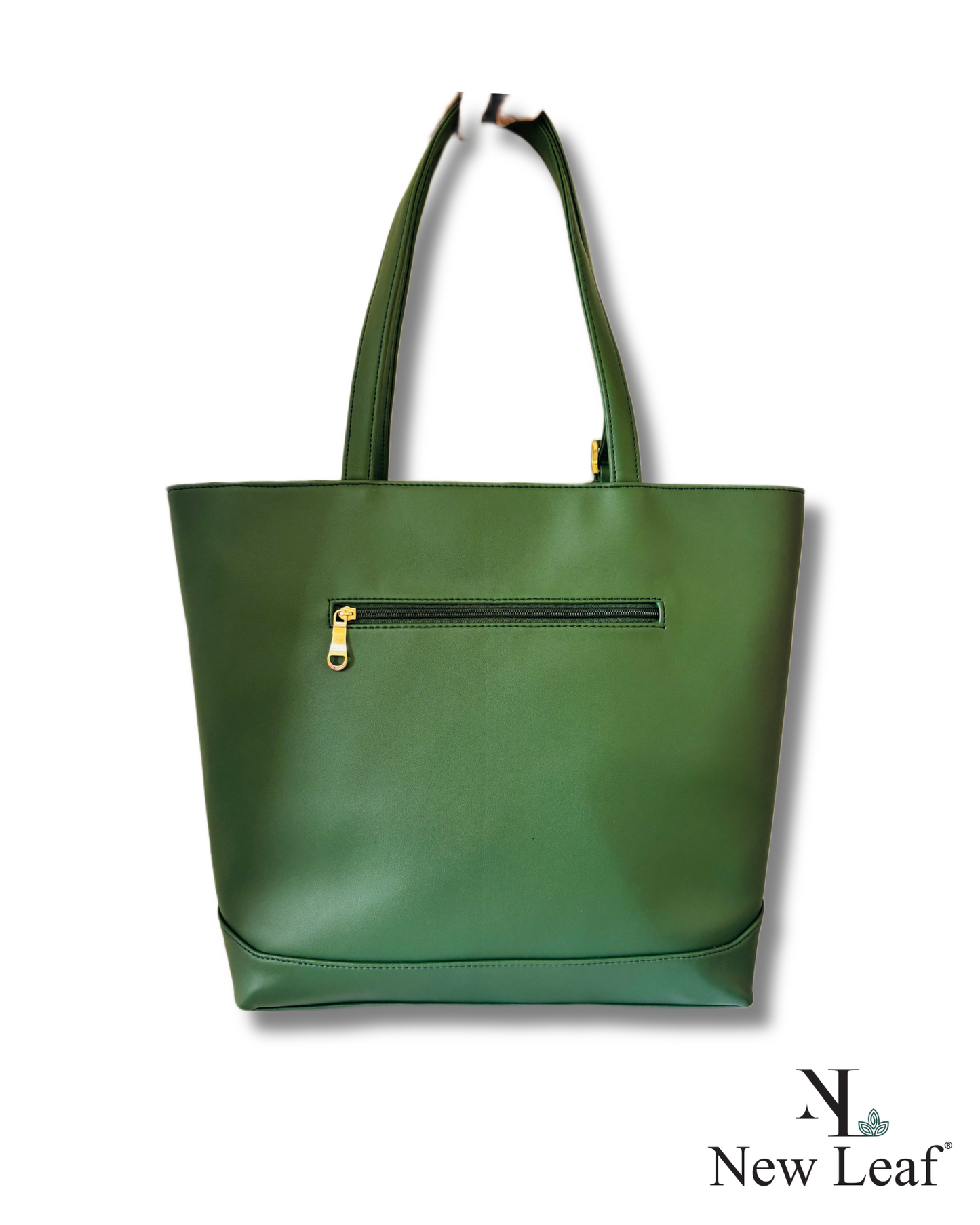 Green Hand Painted Blue Pottery Tote Bag