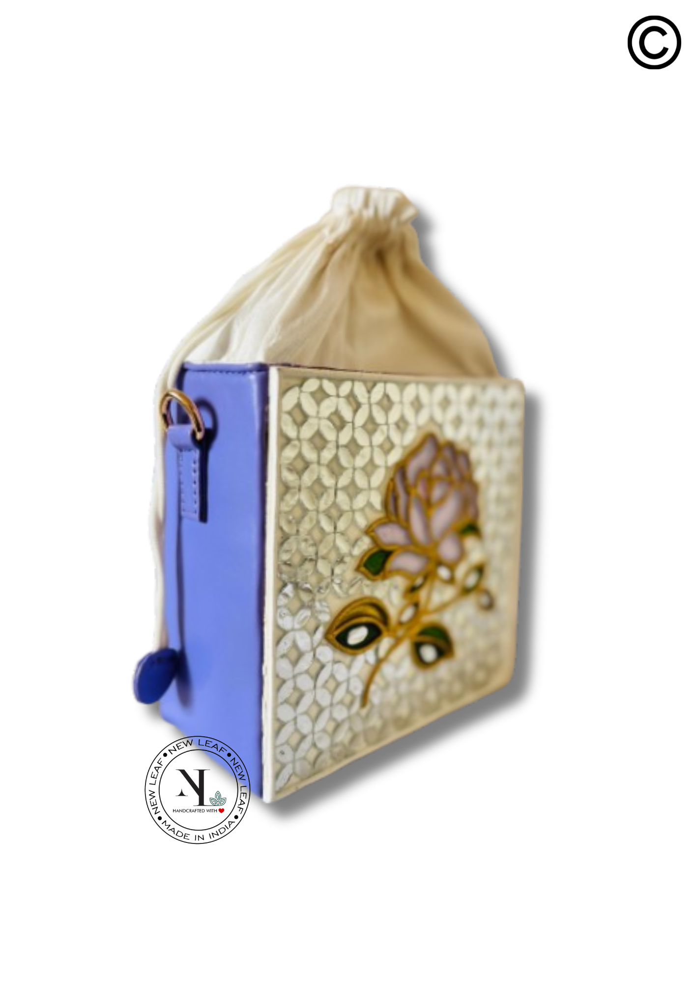 Lilac Rosee Lippan Art Medium Potli Handcrafted Sling Bag