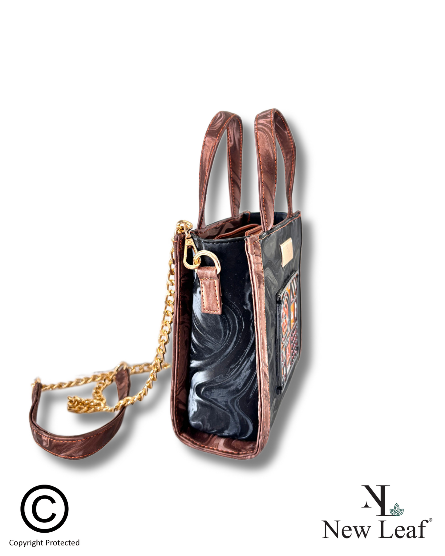 Black Charm Lippan Art  Mini Handbag/Sling