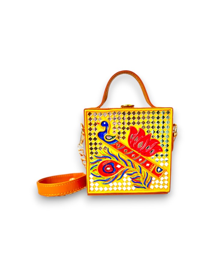 Mini Bansuri Lippan Art Box Bag