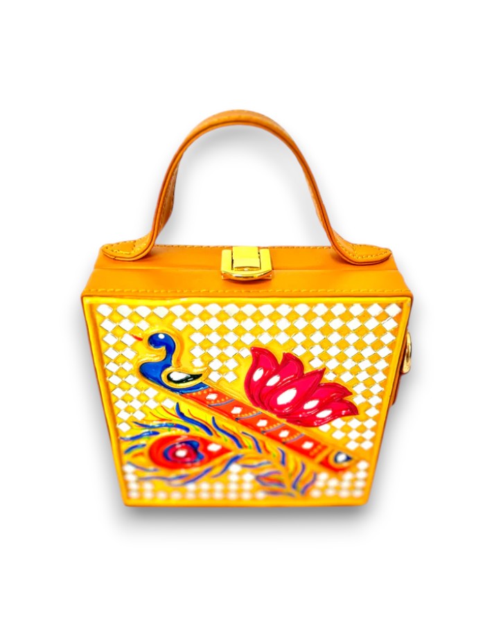 Mini Bansuri Lippan Art Box Bag