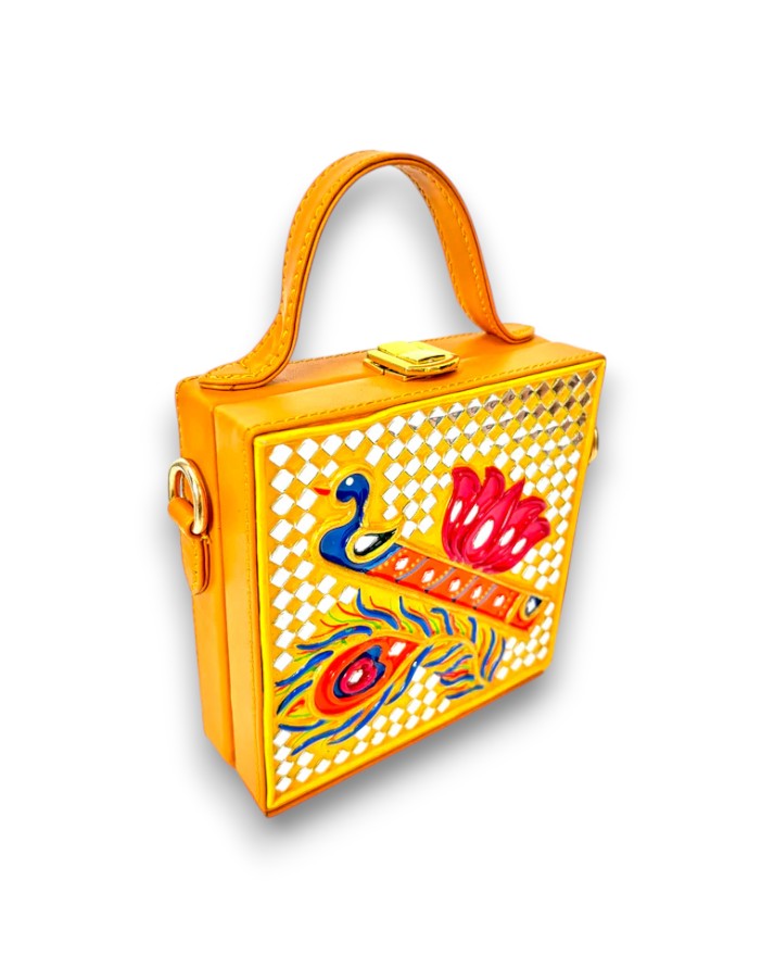 Mini Bansuri Lippan Art Box Bag