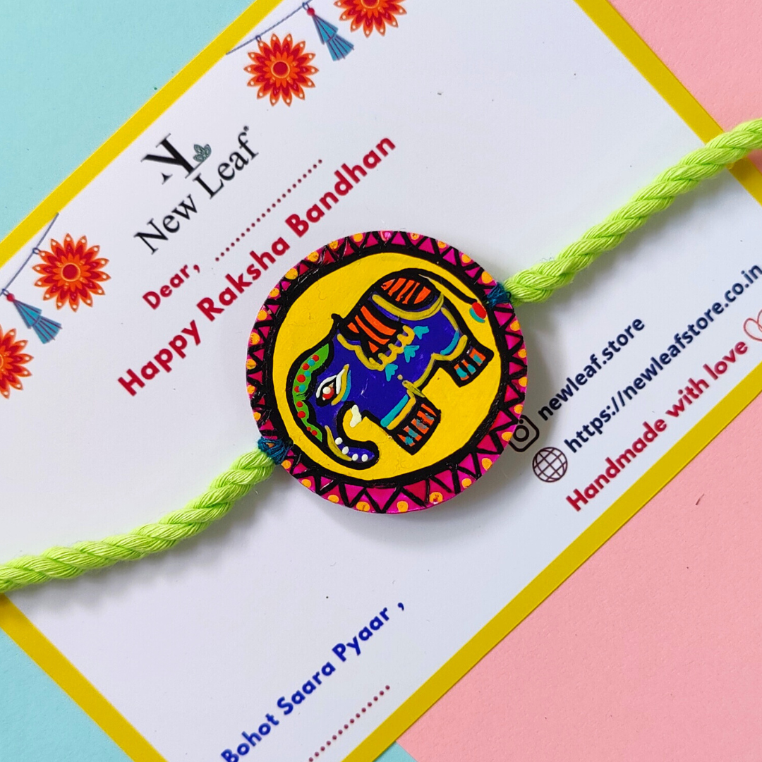 Elephant Hand painted Rakhi