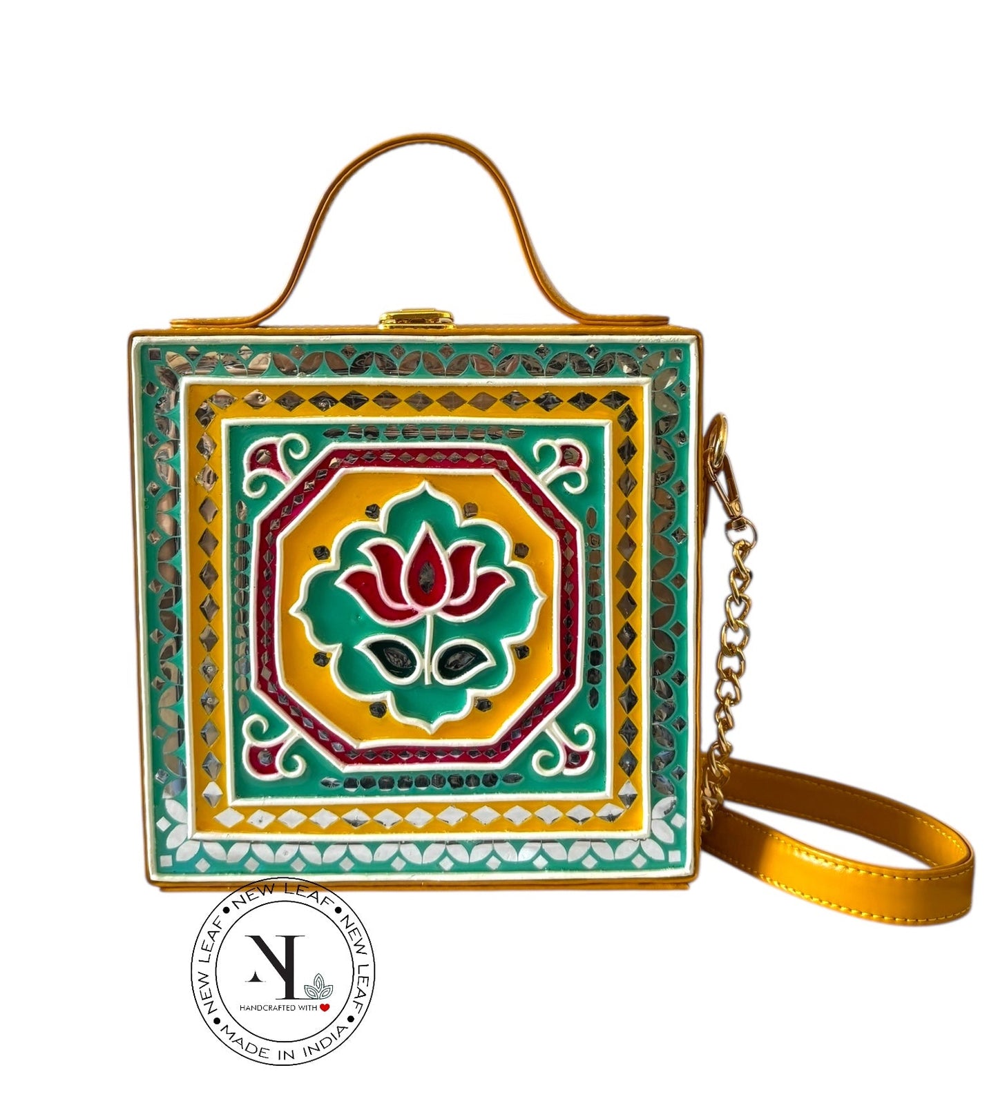 Lotus Lippan Art Handcrafted Box Bag