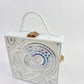 Classic White  Lippan Art Handcrafted Box Bag