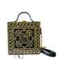 Geometric Black Gold  Lippan Art Handcrafted Box Bag