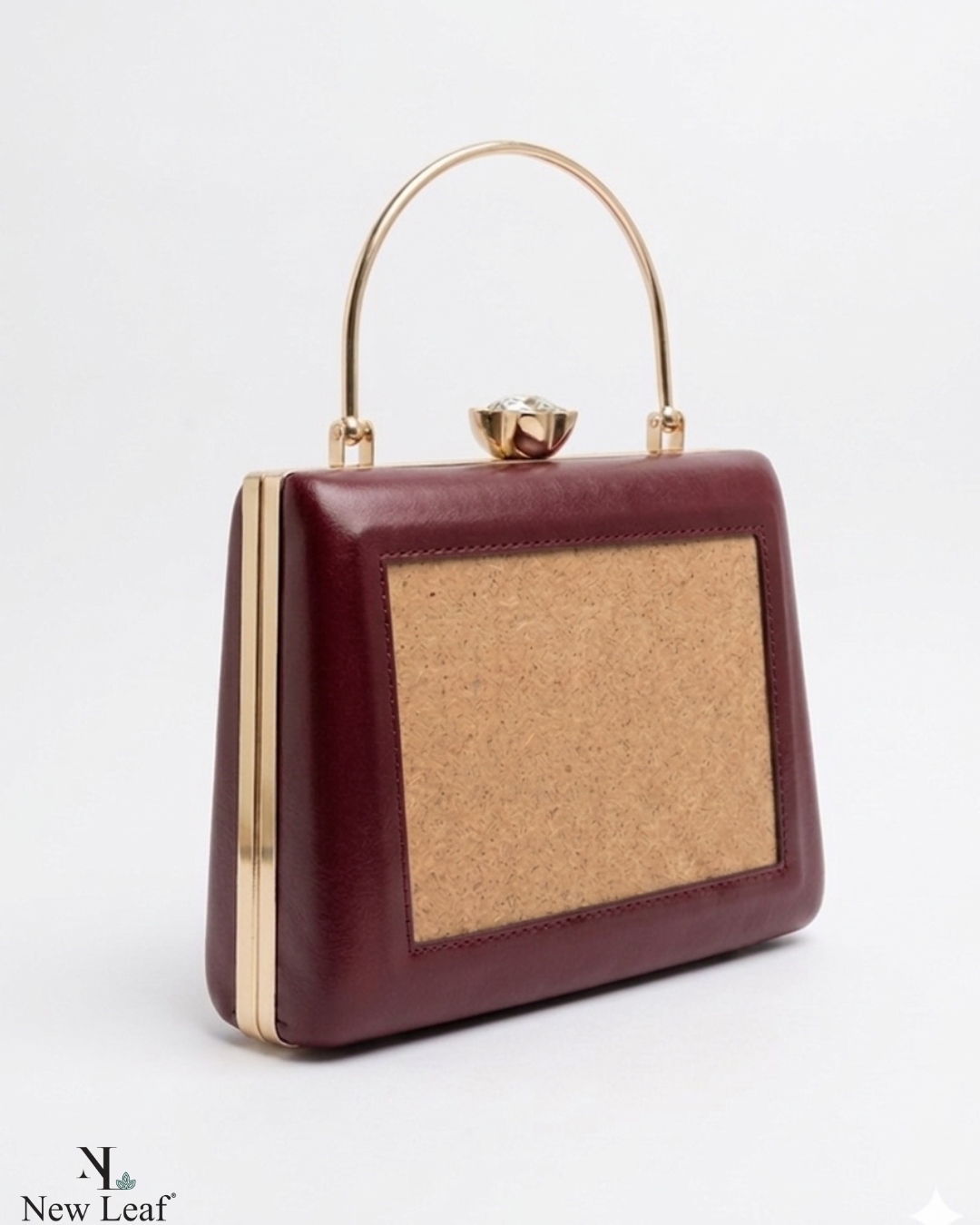New Leaf  Maroon Trapezium Clutch Sling – Plain Handcrafted Bag