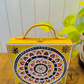 Concentric circles Lippan Art Handcrafted Box Bag