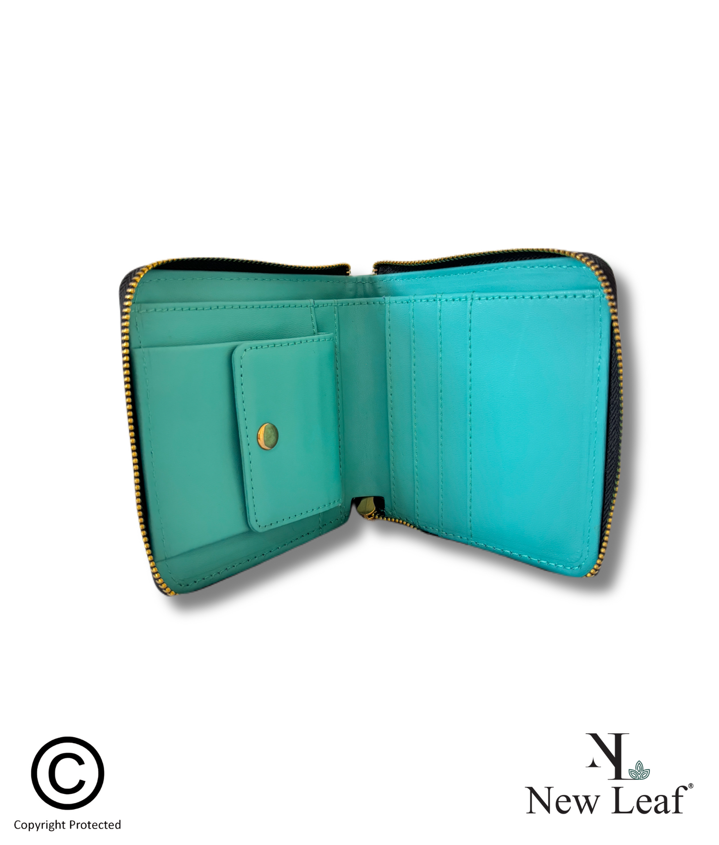 Lotus Teal Lippan Art Mini Wallet