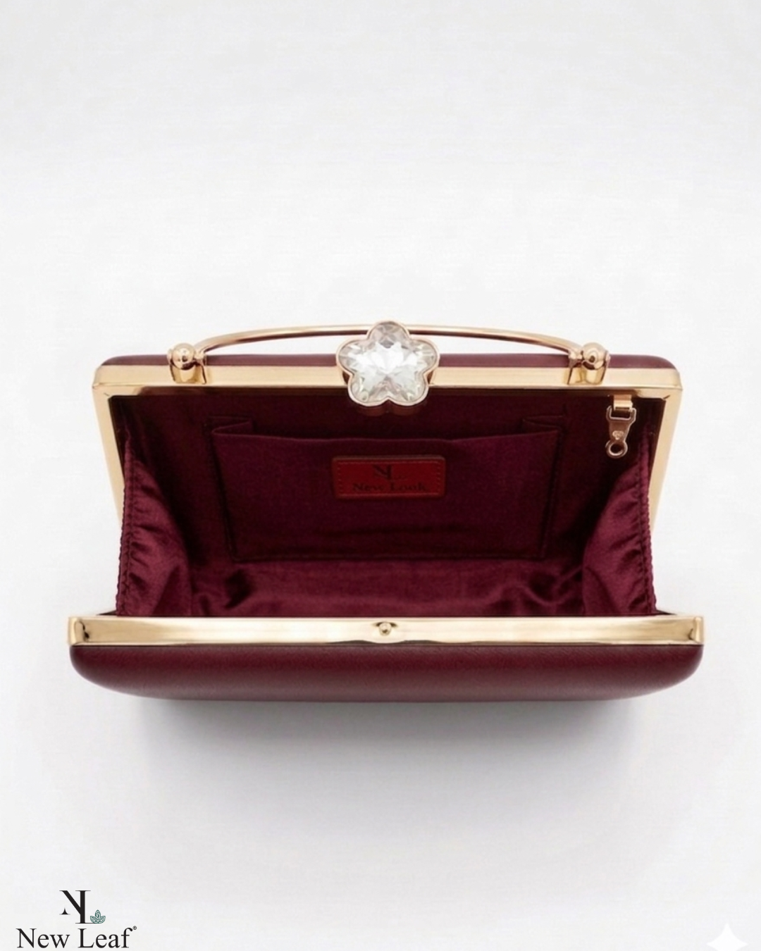 New Leaf  Maroon Trapezium Clutch Sling – Plain Handcrafted Bag