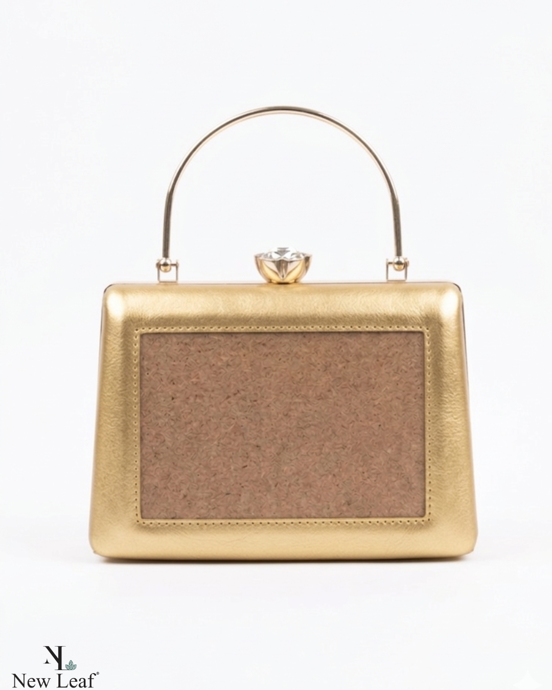 New Leaf Golden Trapezium Clutch Sling – Plain Handcrafted Bag