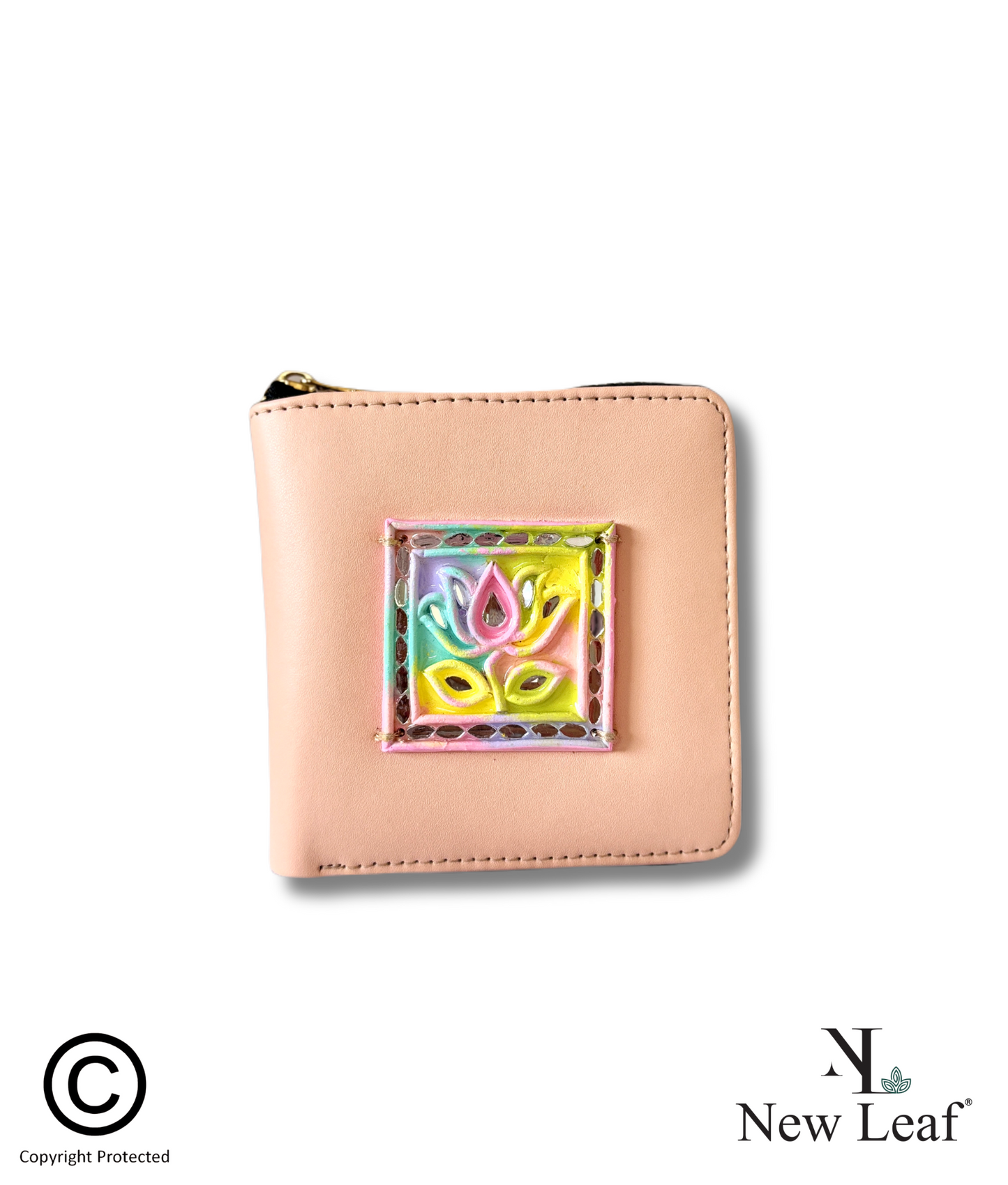 Lotus Peach Lippan Art Mini Wallet