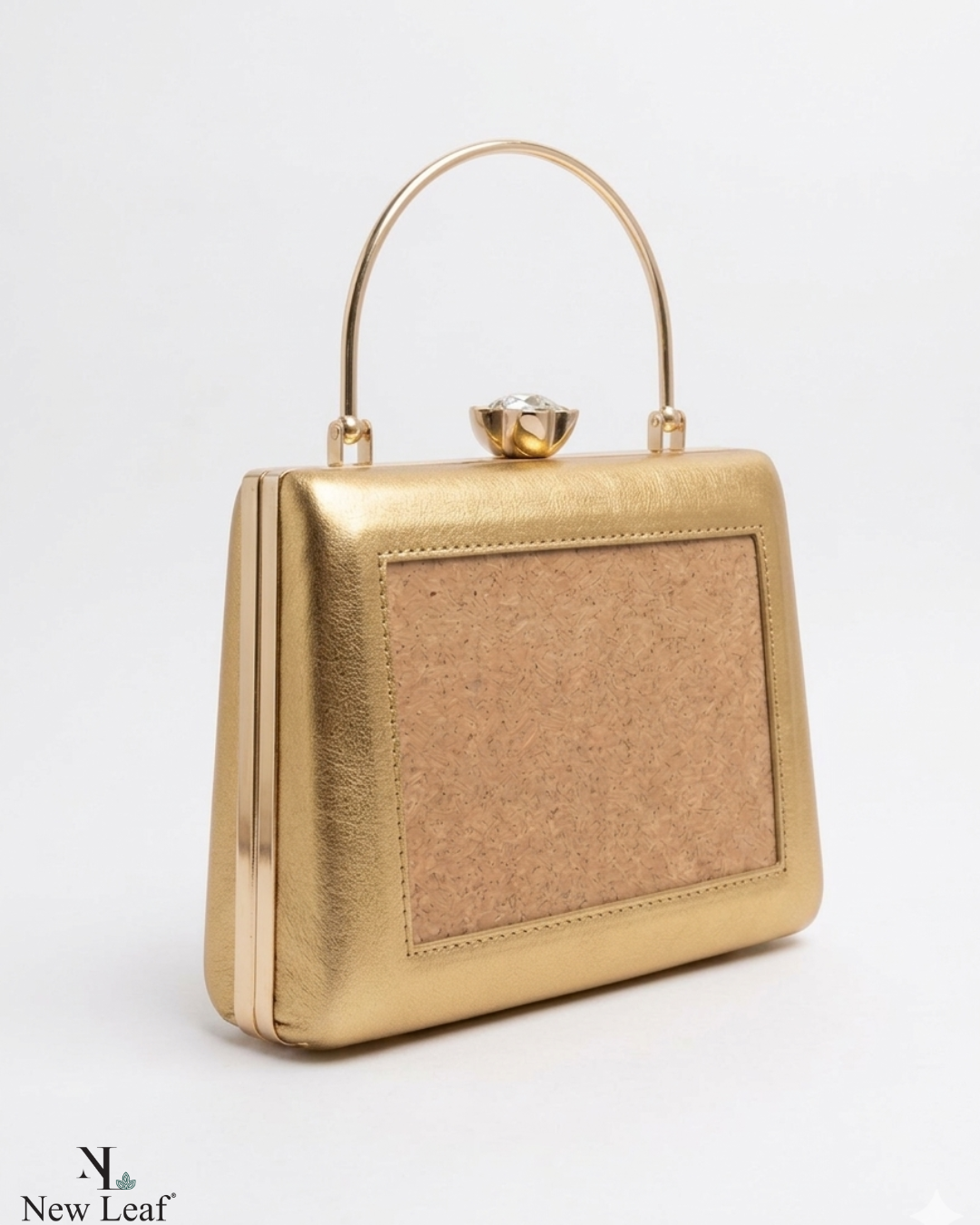 New Leaf Golden Trapezium Clutch Sling – Plain Handcrafted Bag