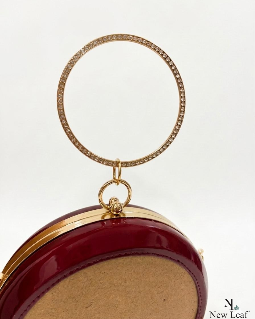 New Leaf Maroon Circle Clutch Sling – Plain Handcrafted Bag