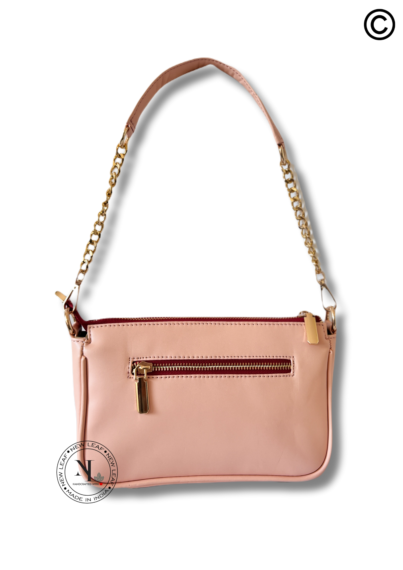 Peach Glaze Lippan Art Handcrafted Baguette Bag/Sling